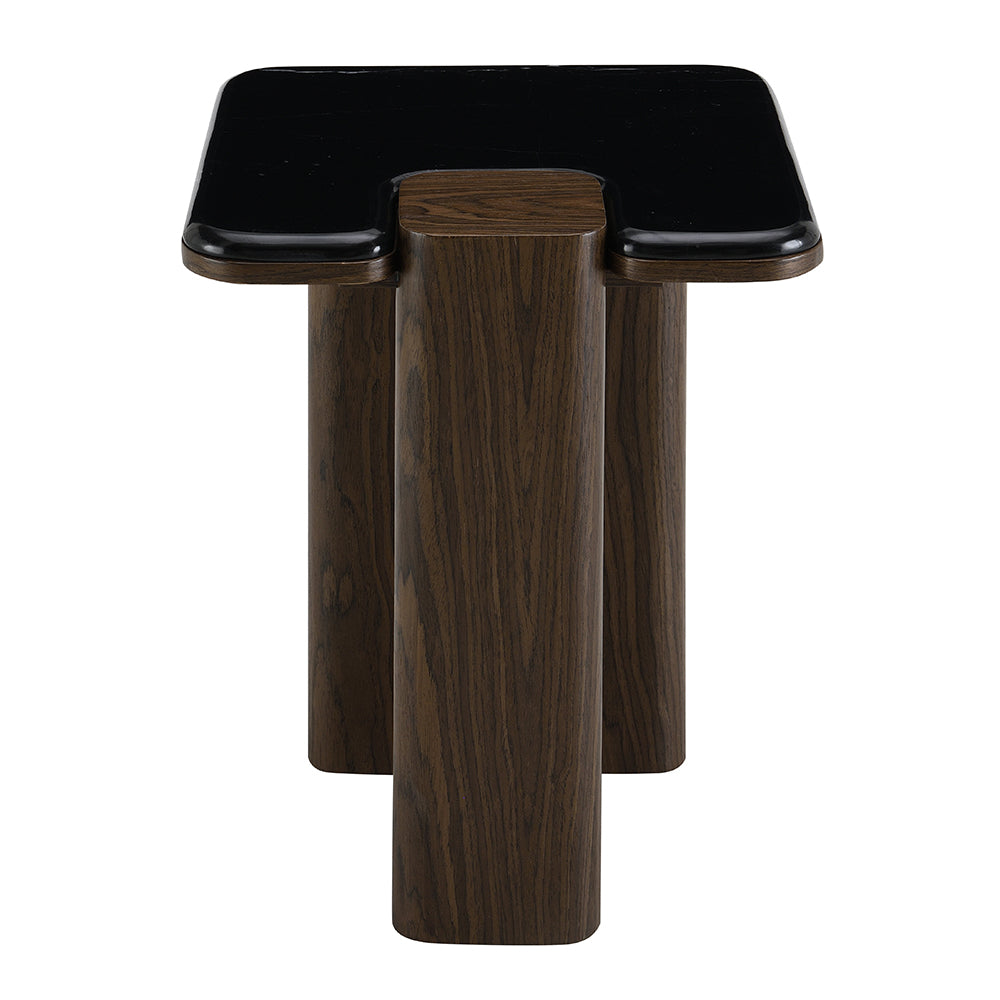 ACME Dana Marble End Table – side view – Lusso Furniture Miami