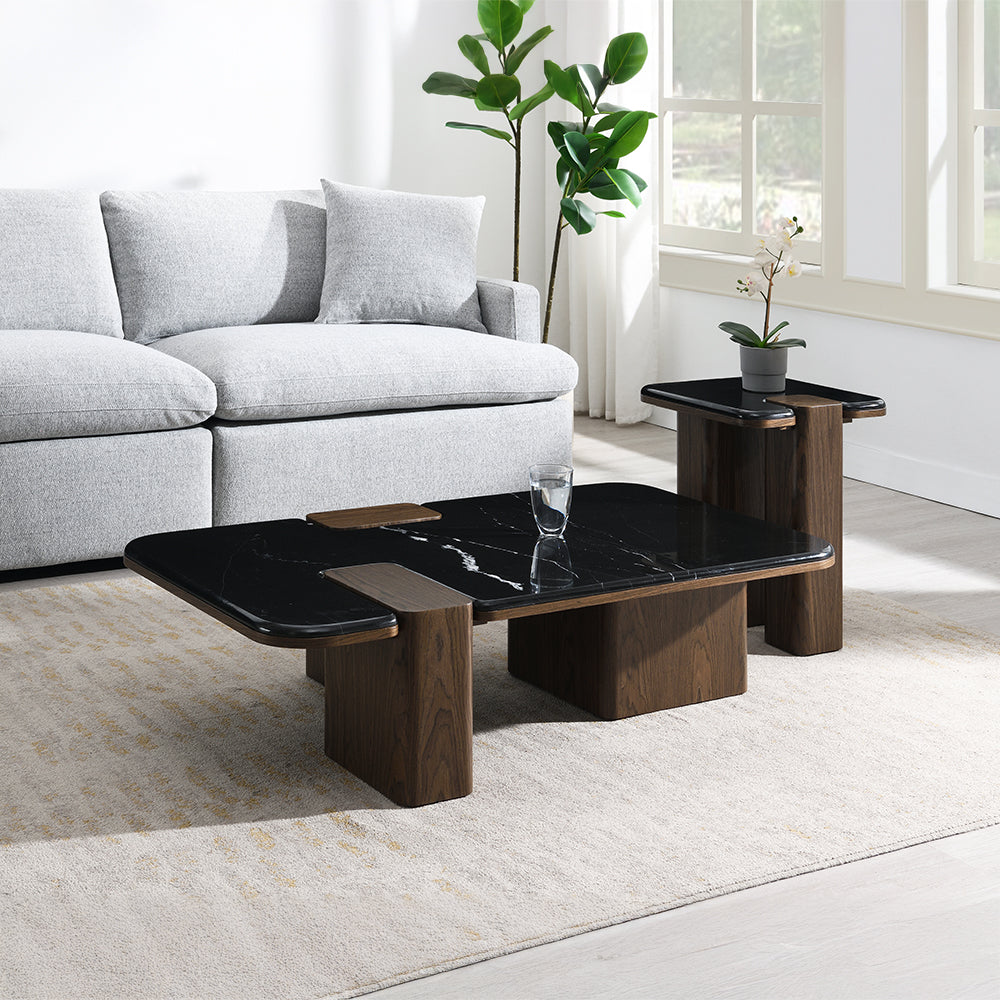 ACME Dana Marble End Table – back view – Lusso Furniture Miami