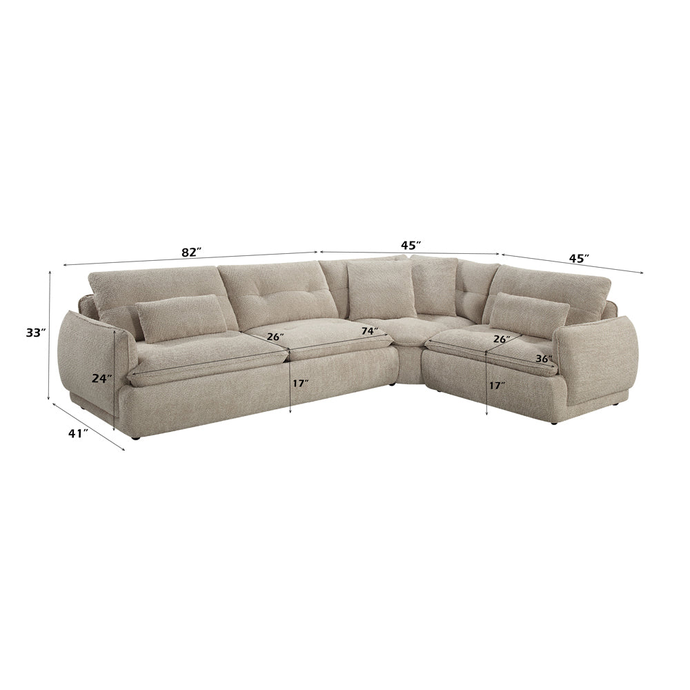 ACME Jonina Sectional Sofa – top view – Lusso Furniture Miami