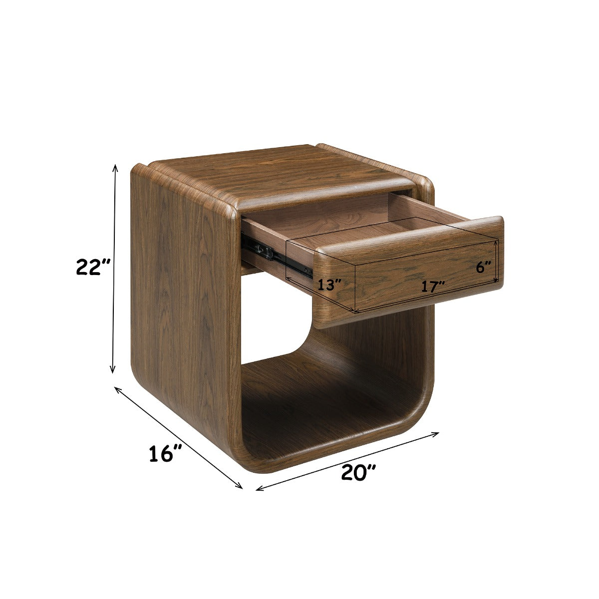 ACME Lanza End Table – back view – Lusso Furniture Miami