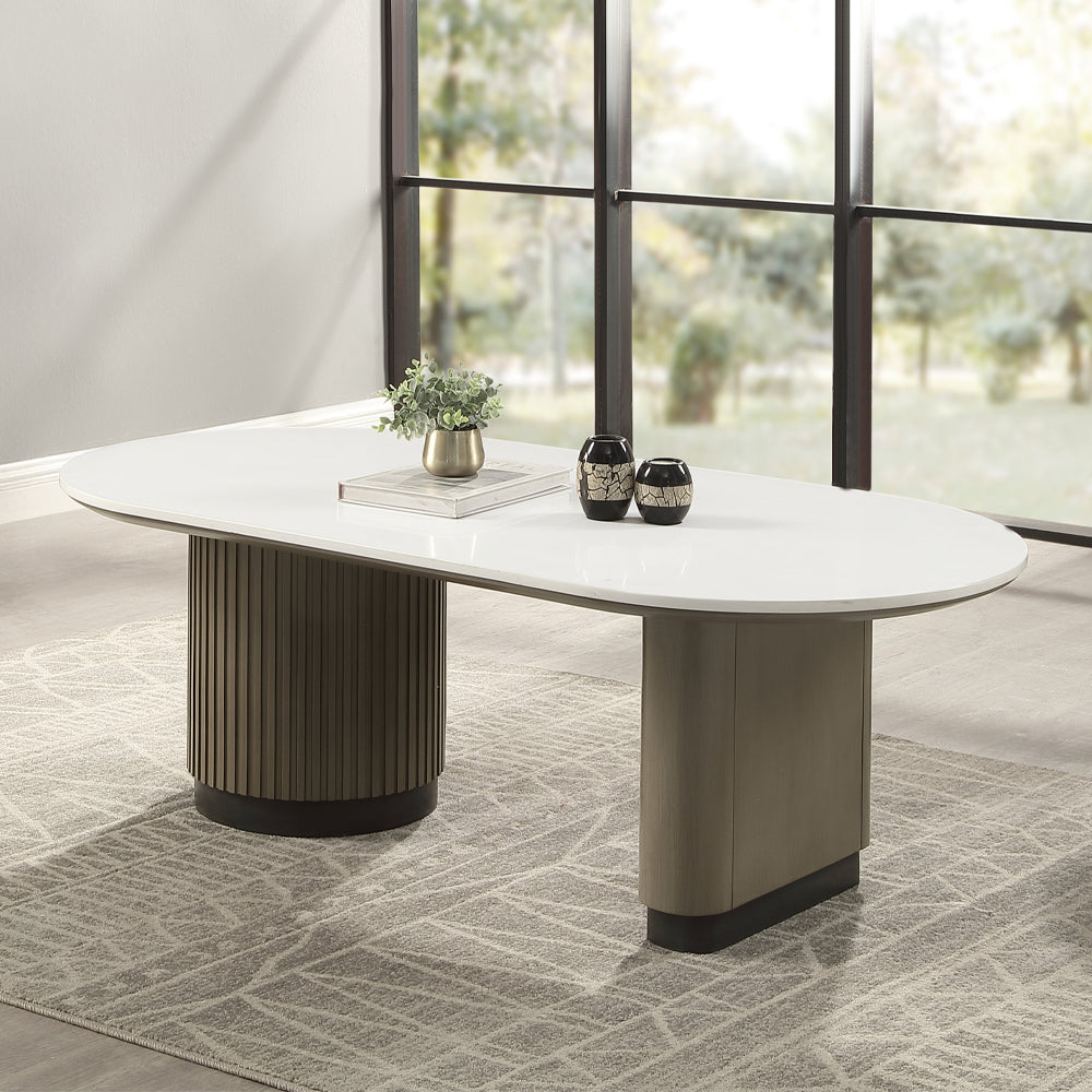 ACME Clayten Engineered Top Coffee Table – front view – Lusso Furniture Miami