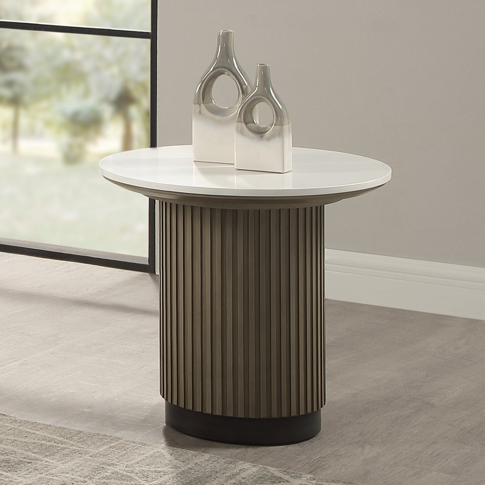 ACME Clayten Engineered Top End Table – front view – Lusso Furniture Miami