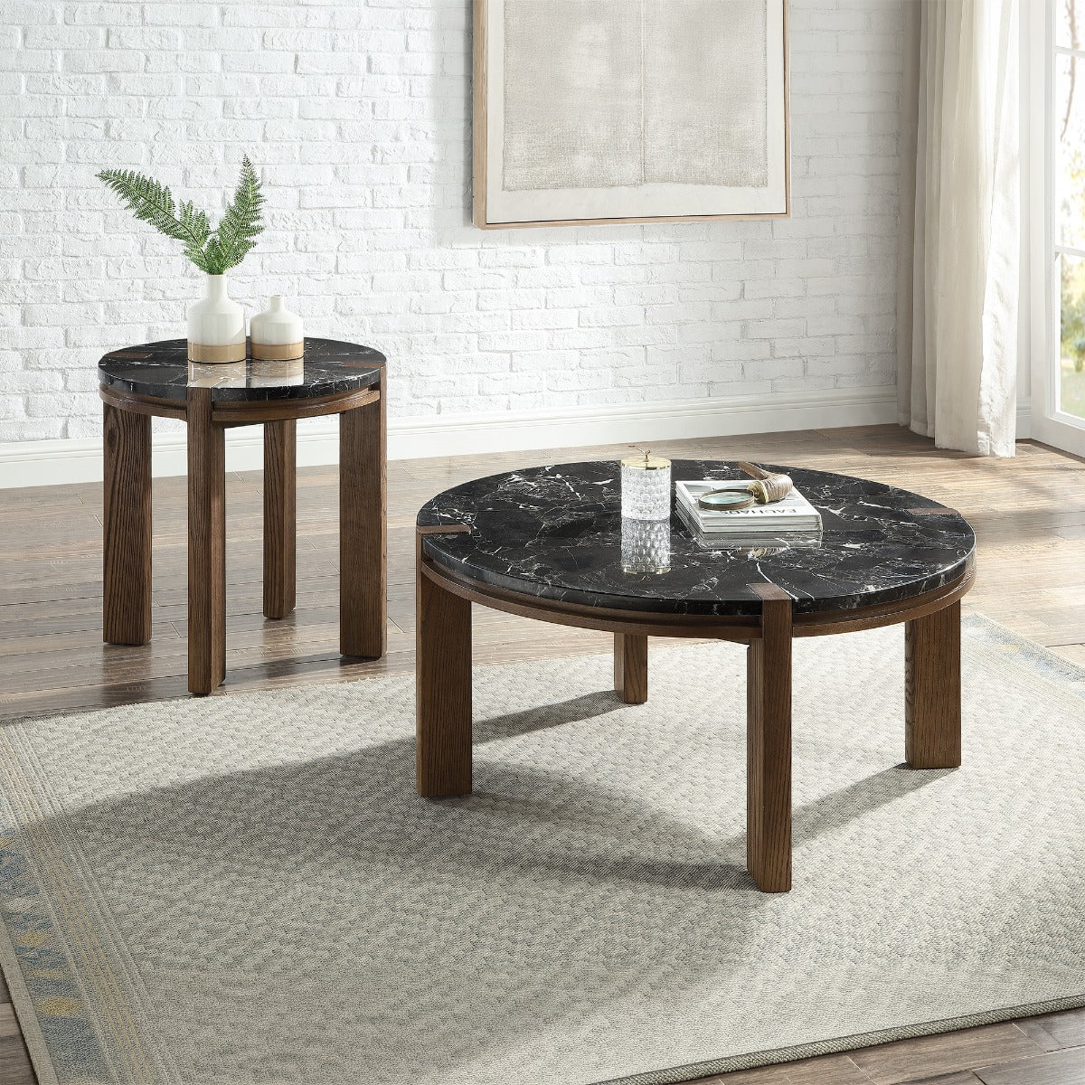 ACME Estella End Table – angle view – Lusso Furniture Miami