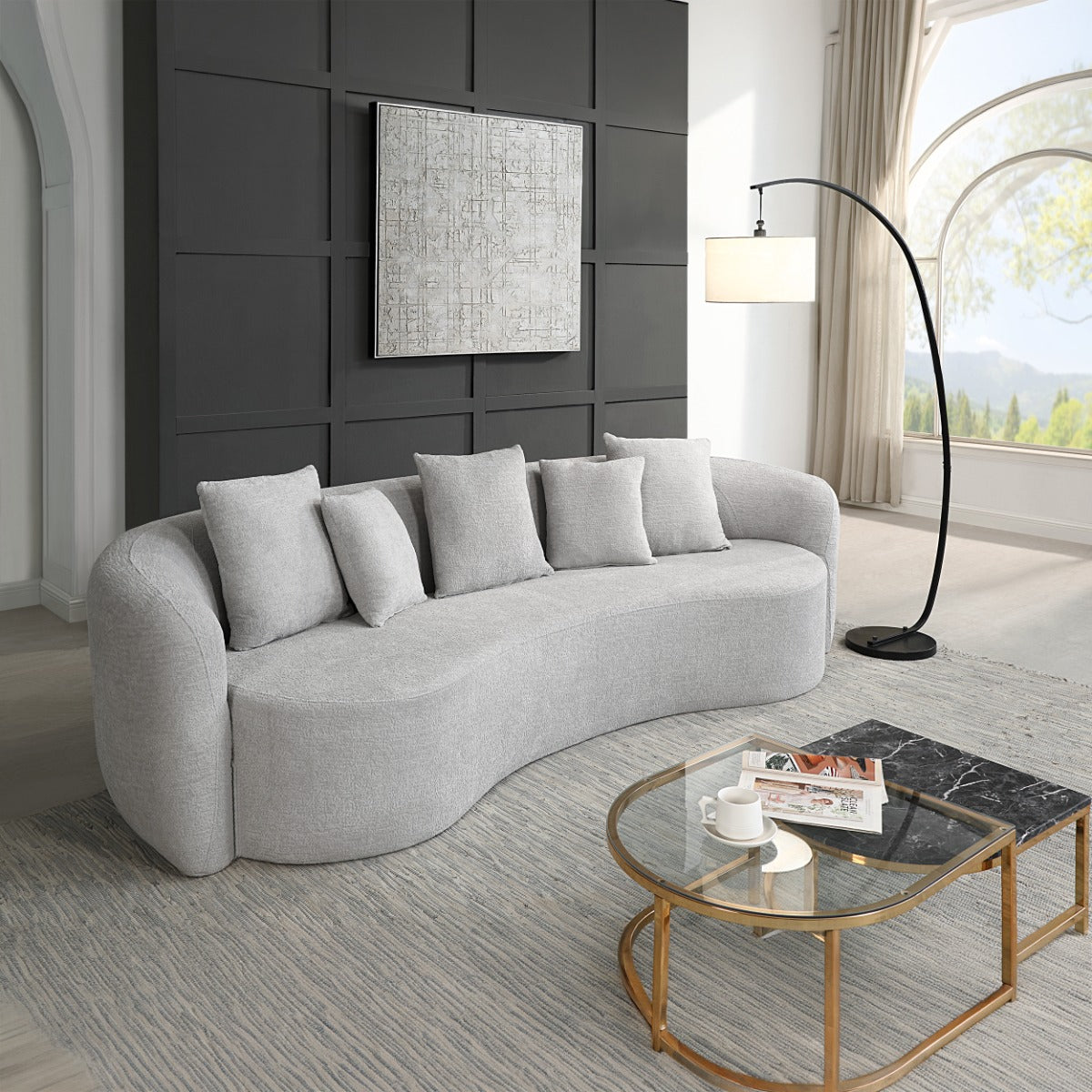 ACME Barasa Oversized Sofa – front view – Lusso Furniture Miami