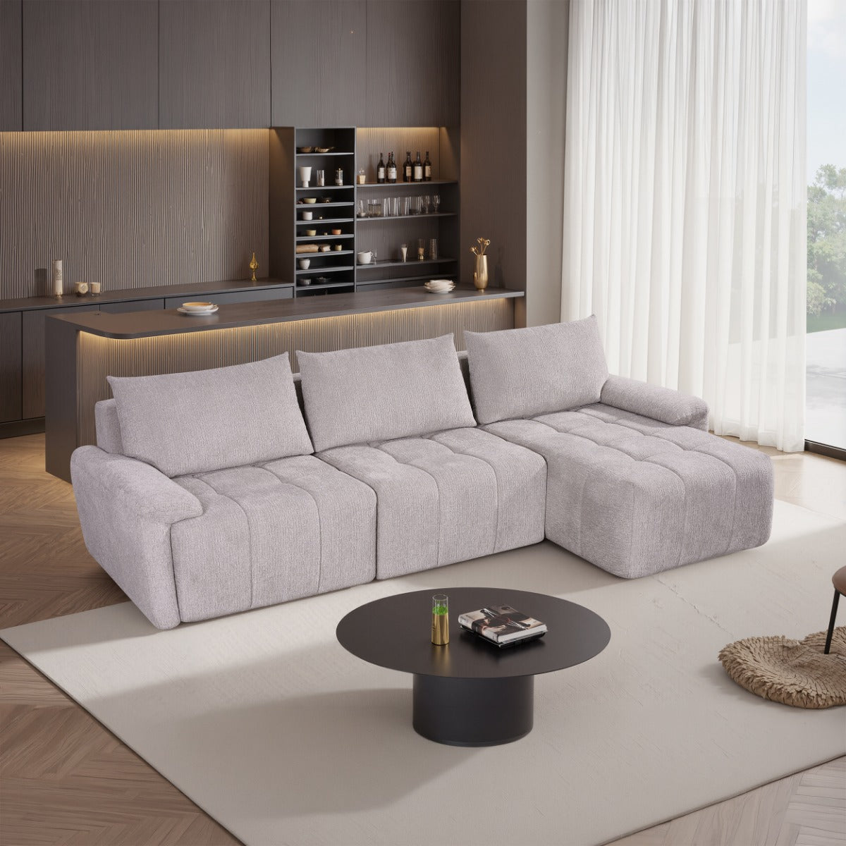 ACME Dorcas Sectional Sofa – front view – Lusso Furniture Miami