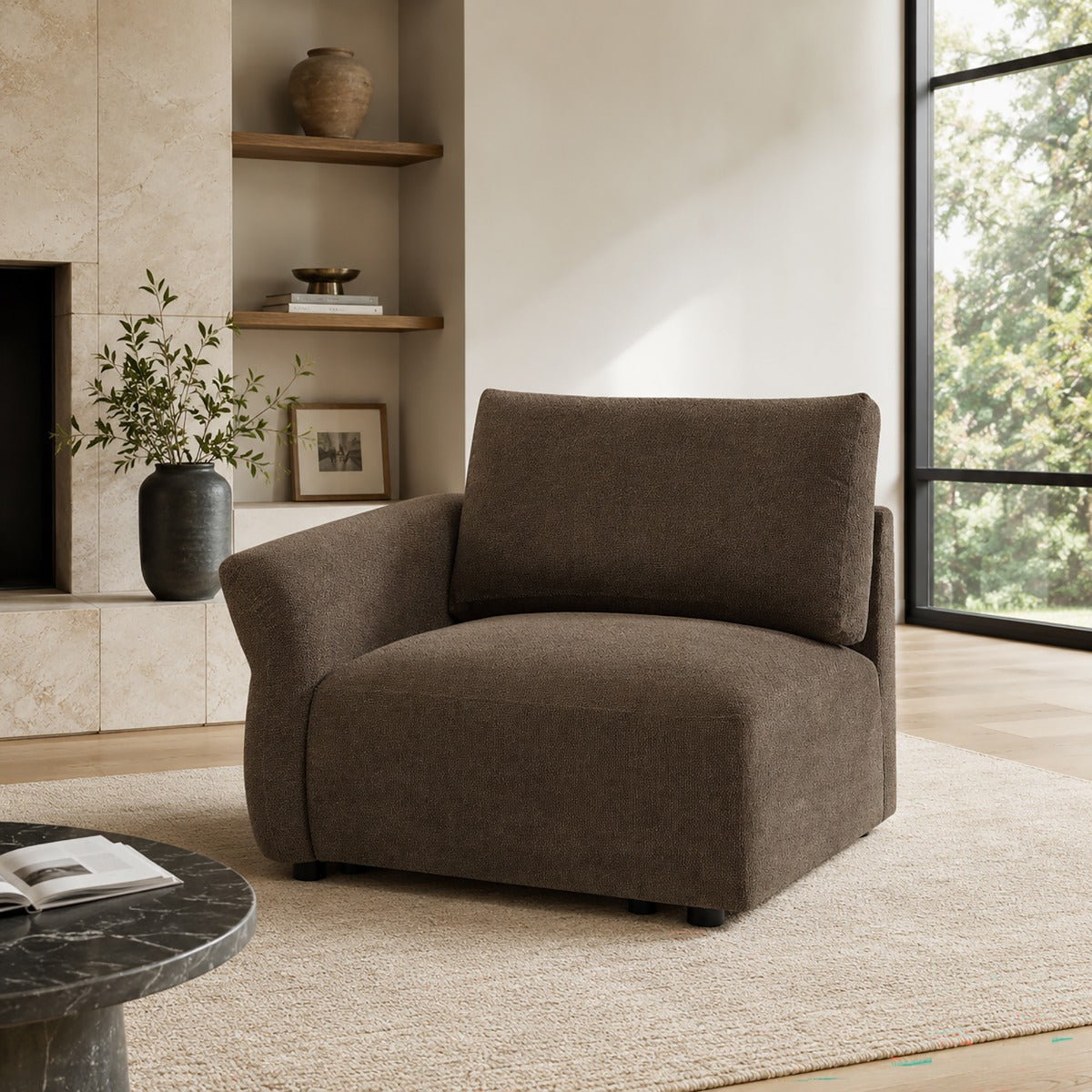 ACME Theodore Modular Left Arm Chair – front view – Lusso Furniture Miami