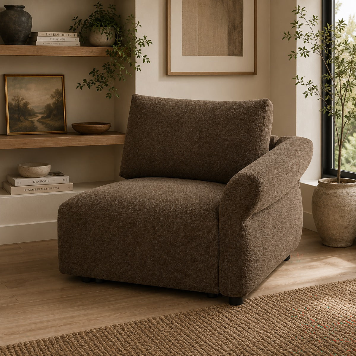ACME Theodore Modular Right Arm Chair – front view – Lusso Furniture Miami