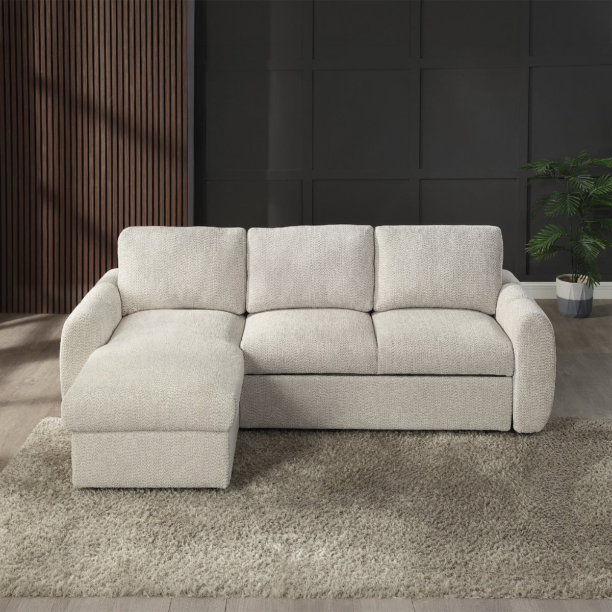ACME Nuriel Reversible Sectional Sofa – front view – Lusso Furniture Miami