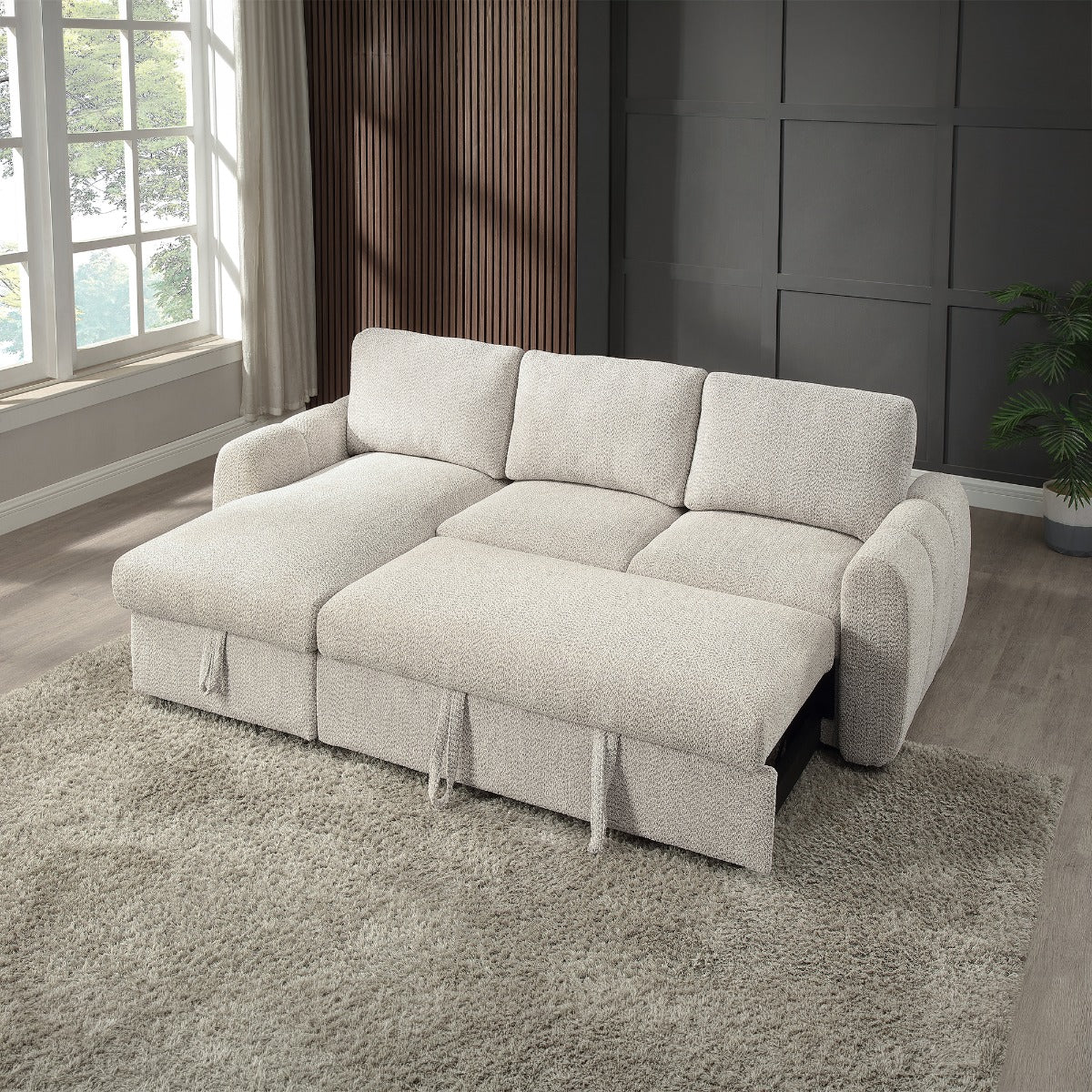 ACME Nuriel Reversible Sectional Sofa – angle view – Lusso Furniture Miami