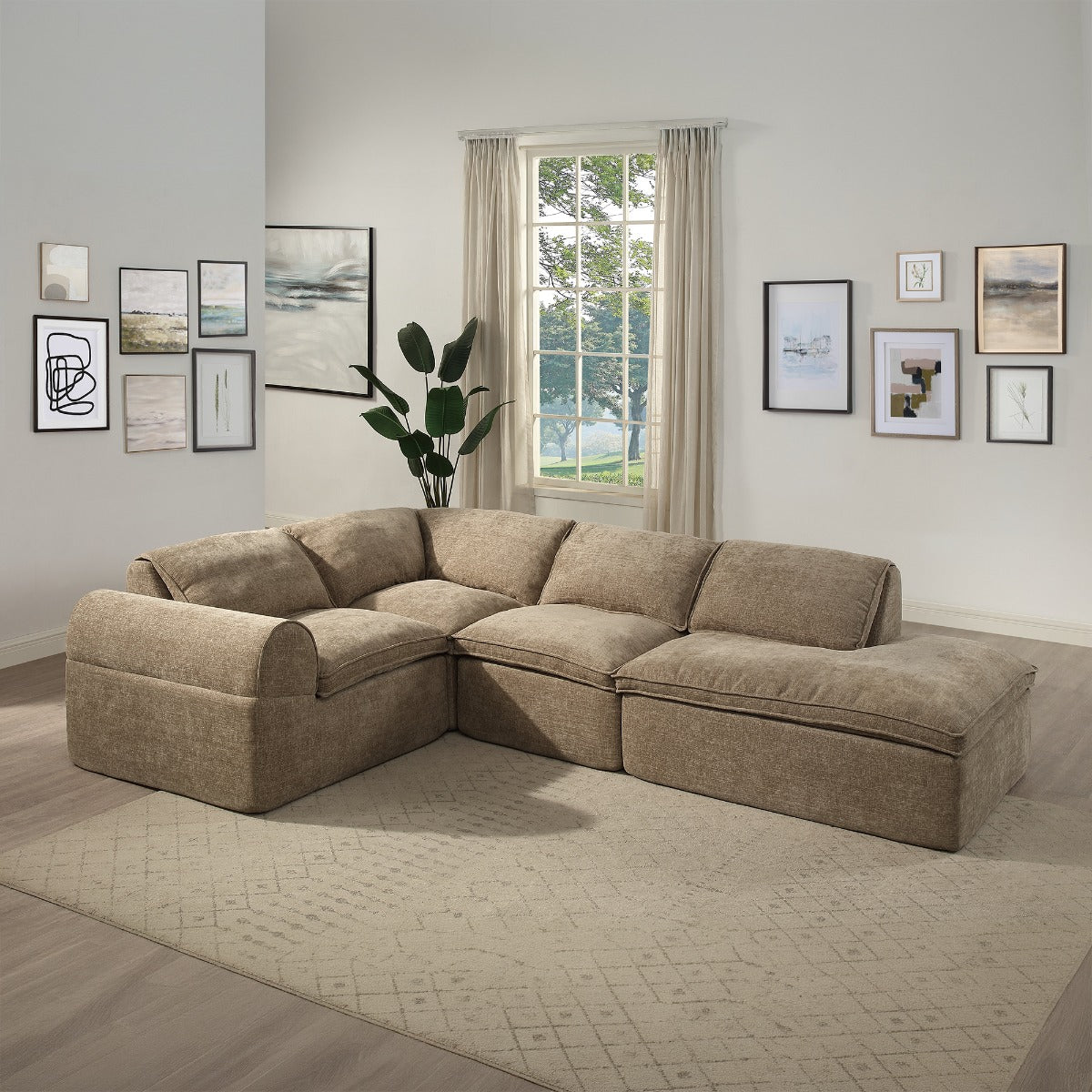 ACME Almano Modular Armless Chair – close-up – Lusso Furniture Miami
