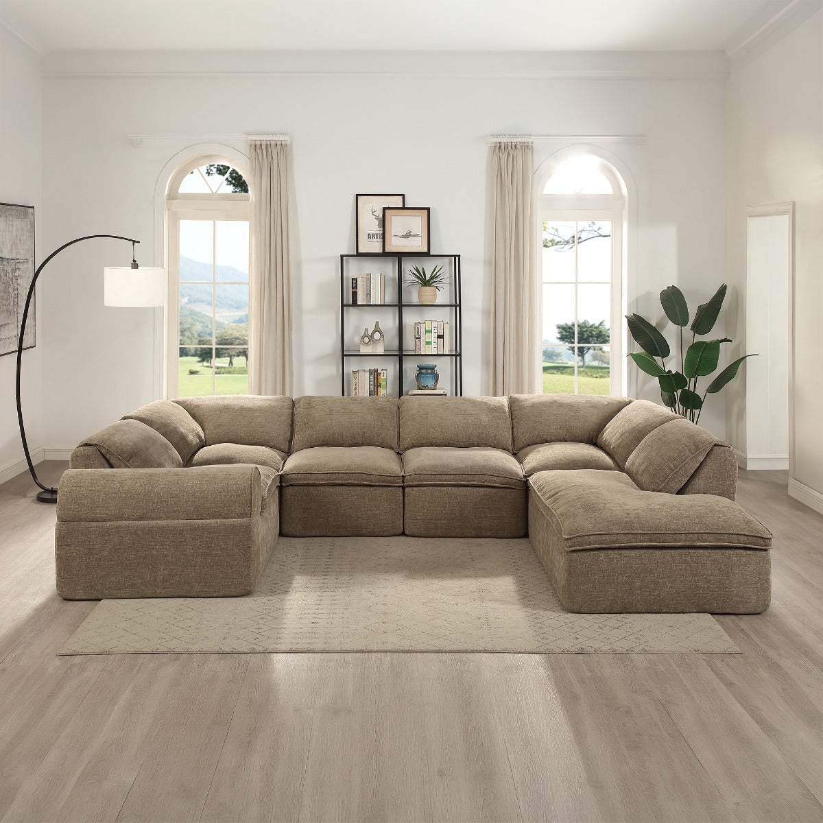 ACME Almano Modular Armless Chair – angle view – Lusso Furniture Miami