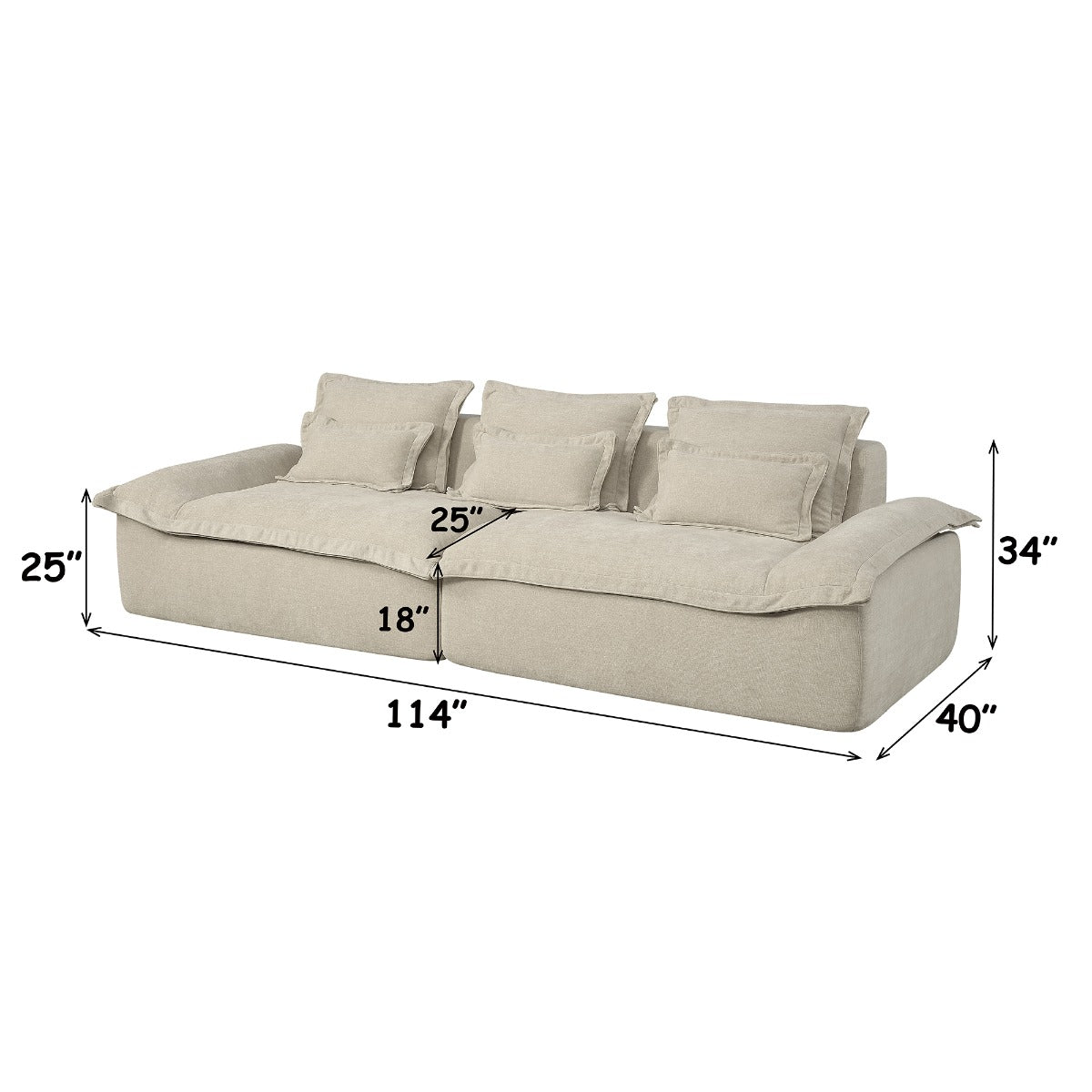 ACME Jesse Oversized Sofa – close-up – Lusso Furniture Miami