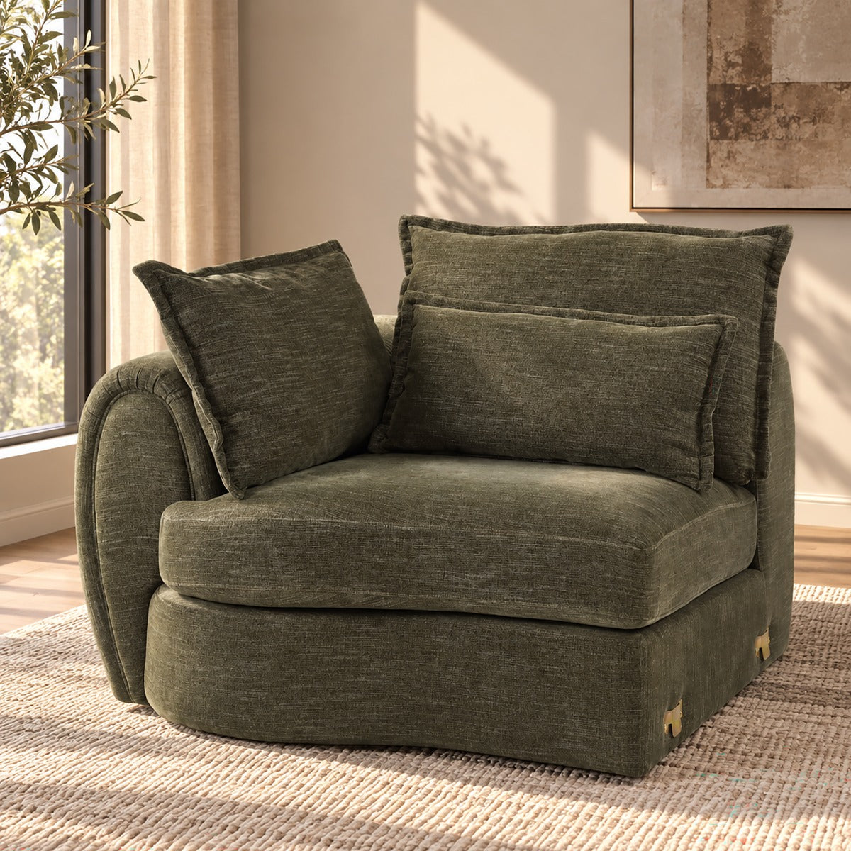 ACME Leighton Left Facing Arm Chair – front view – Lusso Furniture Miami