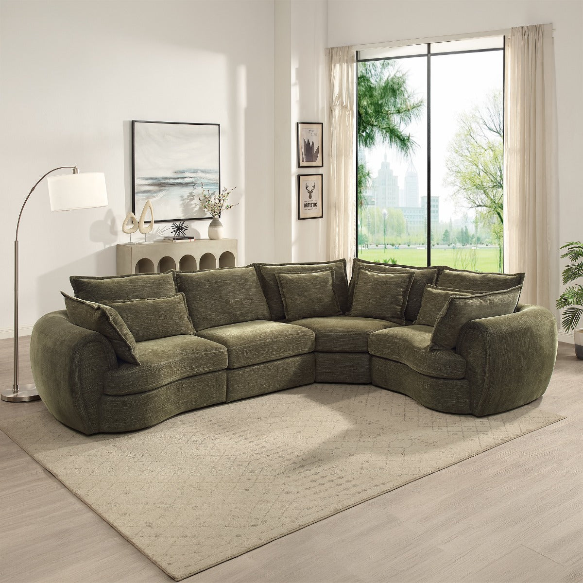 ACME Leighton Left Facing Arm Chair – angle view – Lusso Furniture Miami