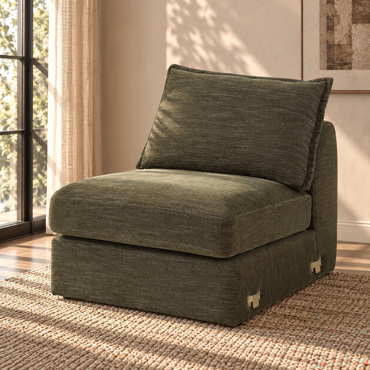 ACME Leighton Modular Armless Chair – front view – Lusso Furniture Miami