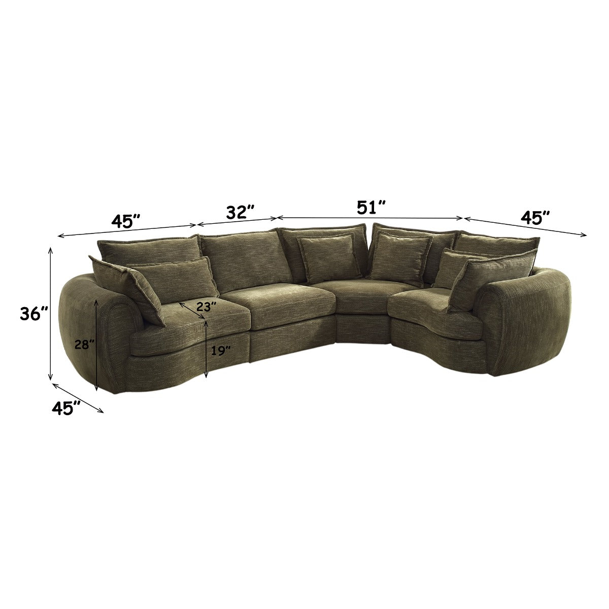 ACME Leighton Modular Wedge – close-up – Lusso Furniture Miami