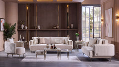 Marietta Living Room Set (Linka Beige) – Living Room Set | Lusso Furniture (view 2)