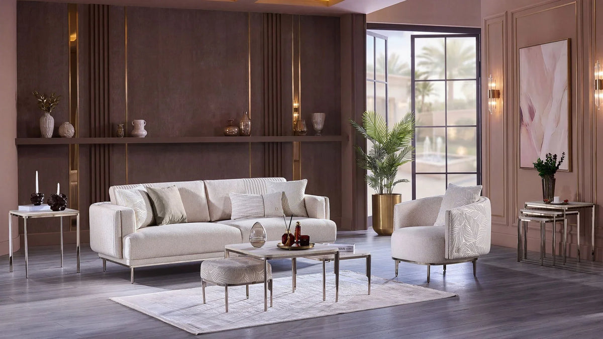Marietta Living Room Set (Linka Beige) – Living Room Set | Lusso Furniture