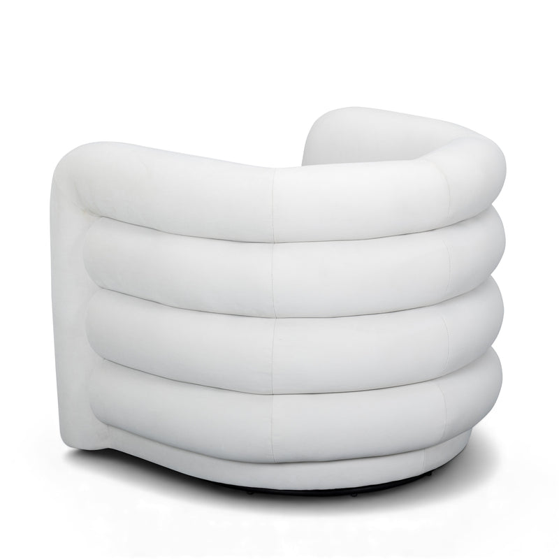 Curves Performance Velvet Swivel Accent Chair-zoom-