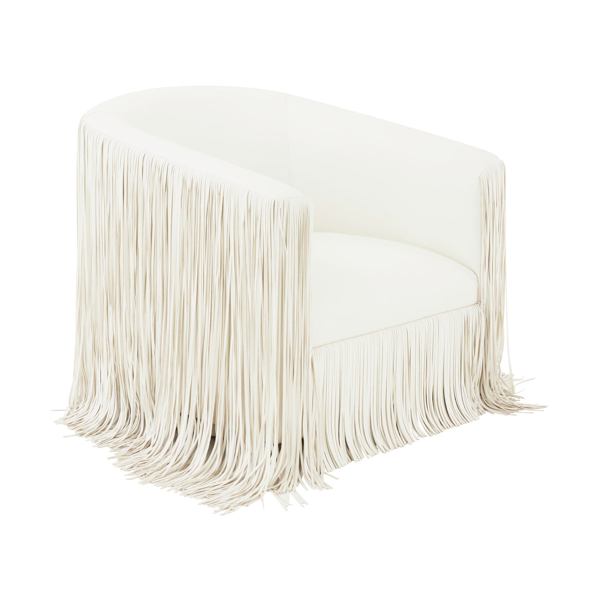 Performance Vegan Leather Swivel Accent Chair / Ivory