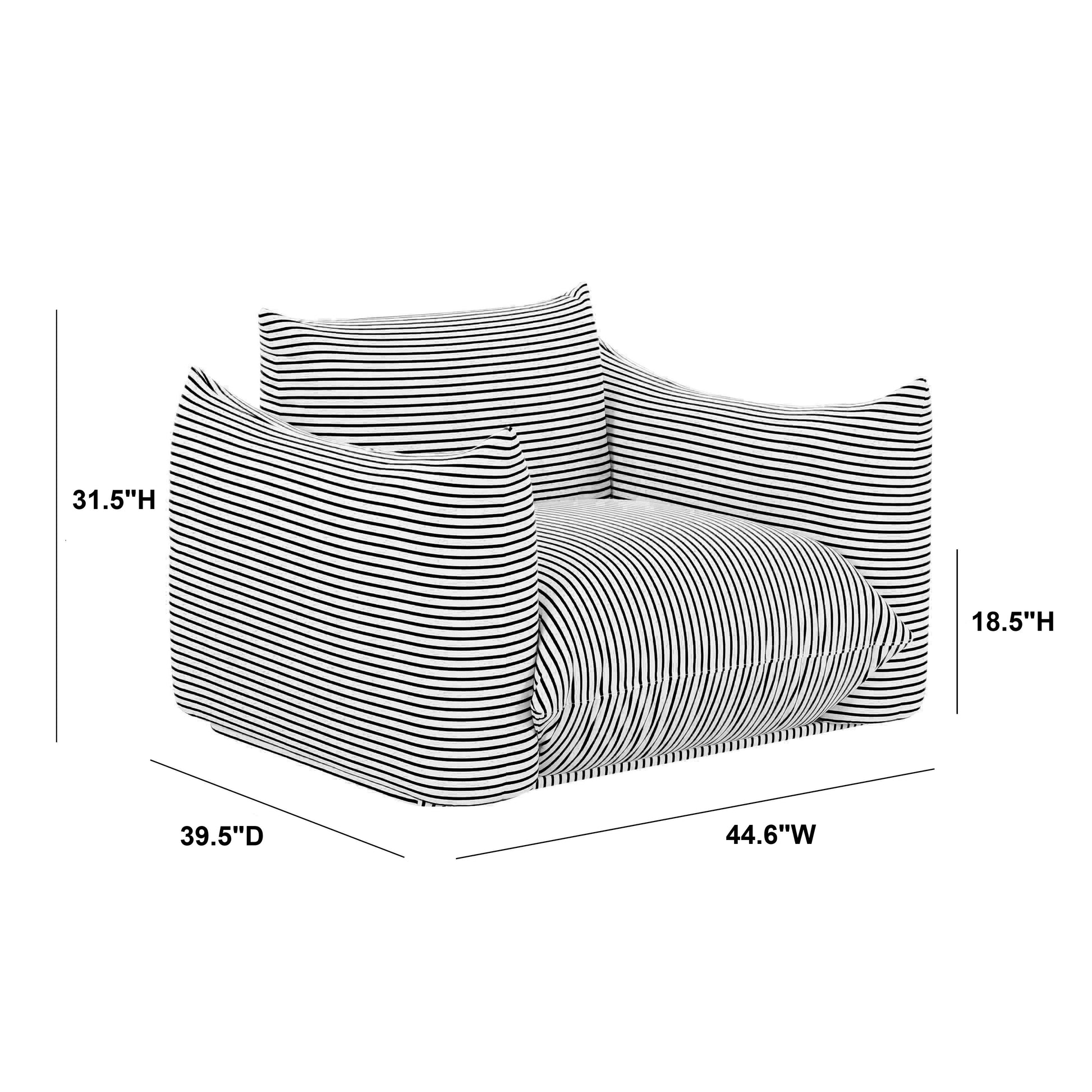 Saint Tropez Stuffed Indoor/Outdoor Armchair