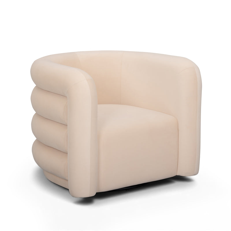 Curves Performance Velvet Swivel Accent Chair-zoom-