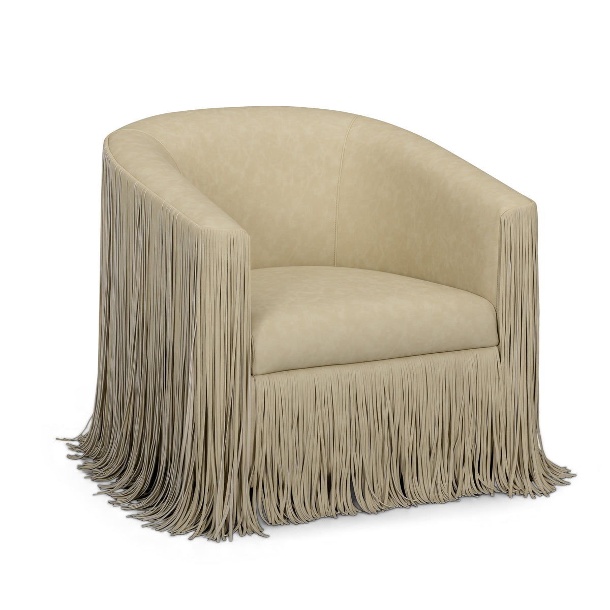 Performance Vegan Leather Swivel Accent Chair / Tan
