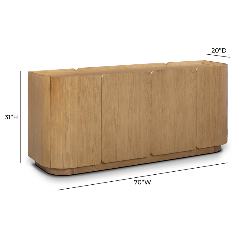 Moora 70" Natural Ash 4-Door Sideboard-zoom-