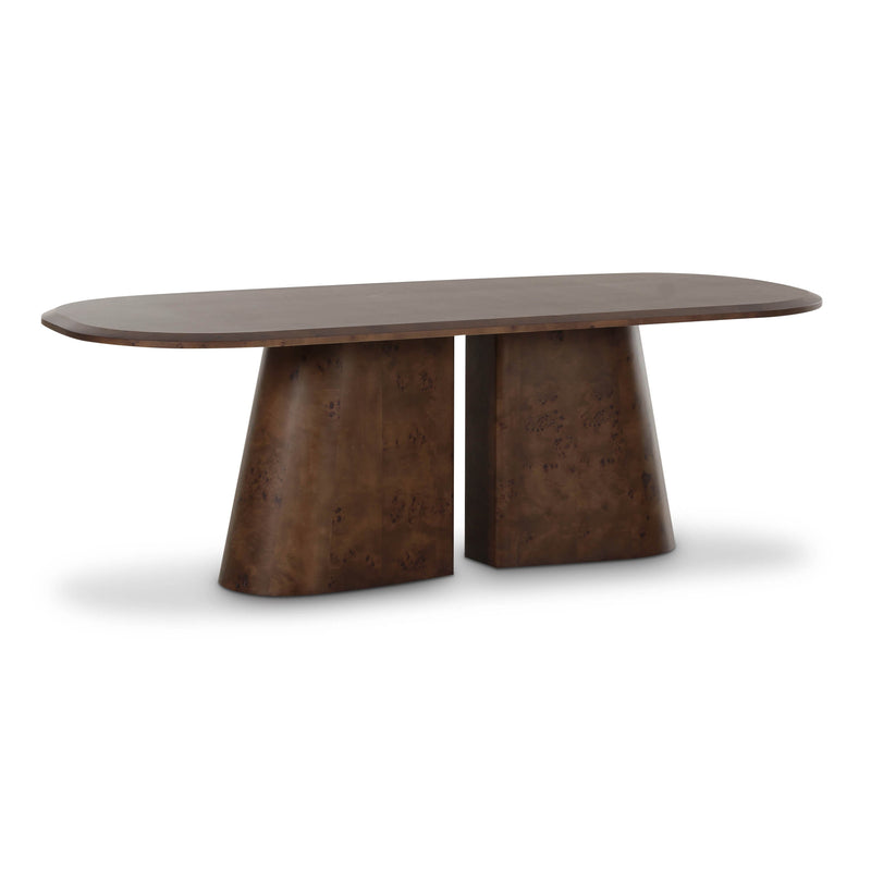 Gladyss 87" Burl Oval Dining Table-zoom-