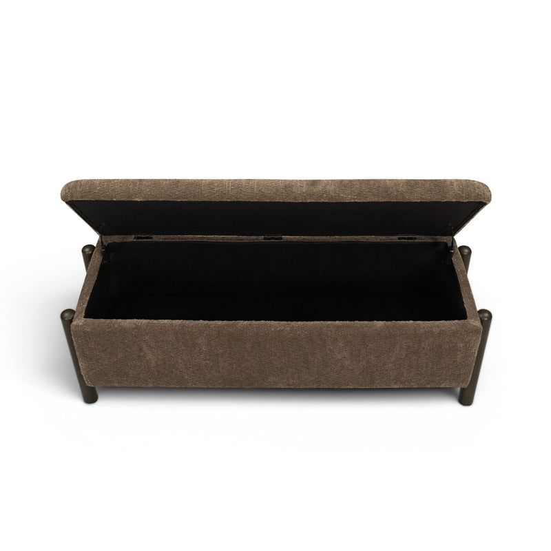 Abby 52" Nubby Fabric Storage Bench-zoom-