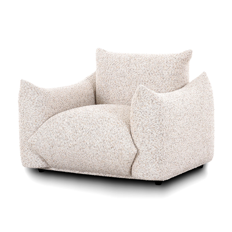 Saint Tropez Nubby Fabric Armchair in Sand-zoom-