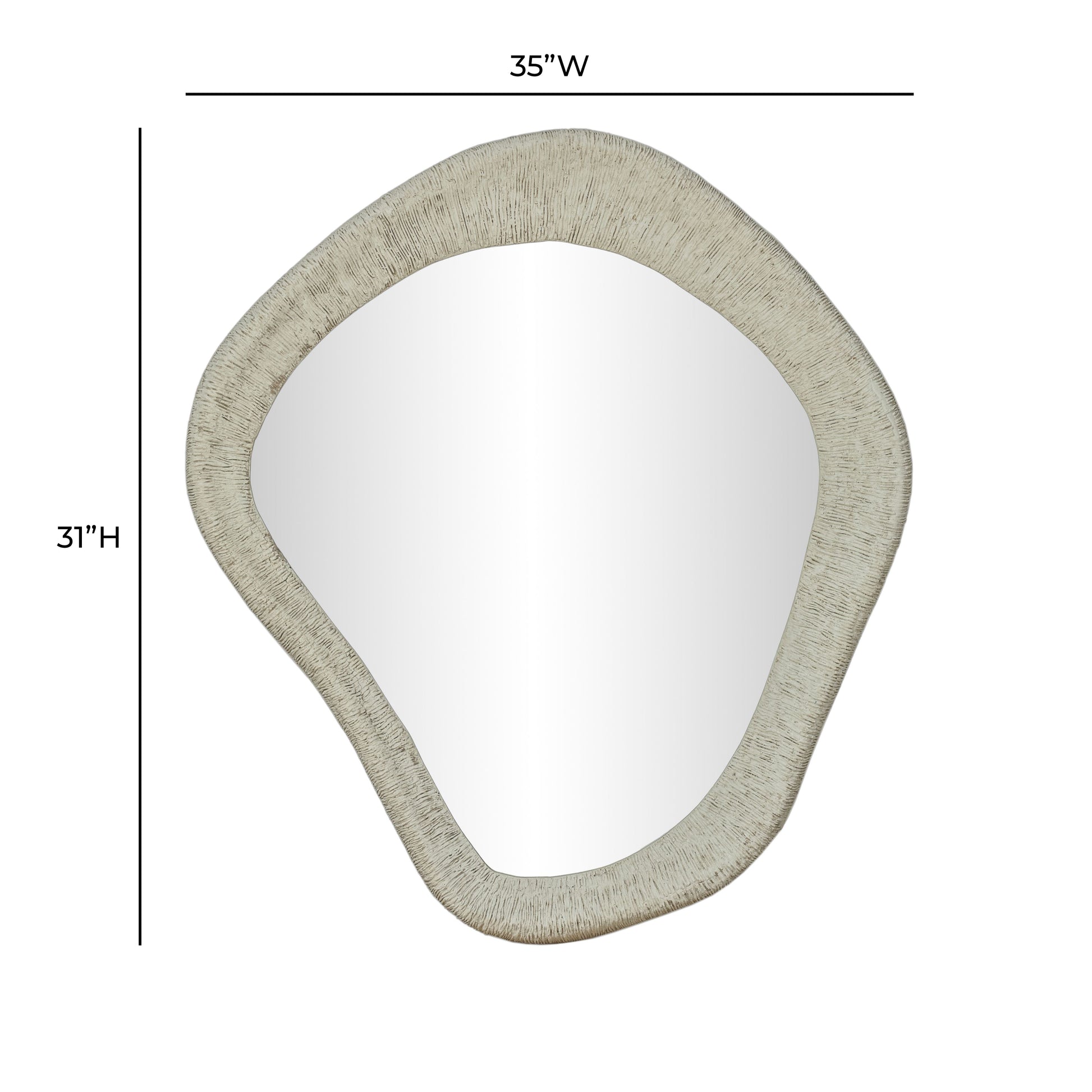 Orpheus 35"X31" Ribbed Faux Stone Wall Mirror
