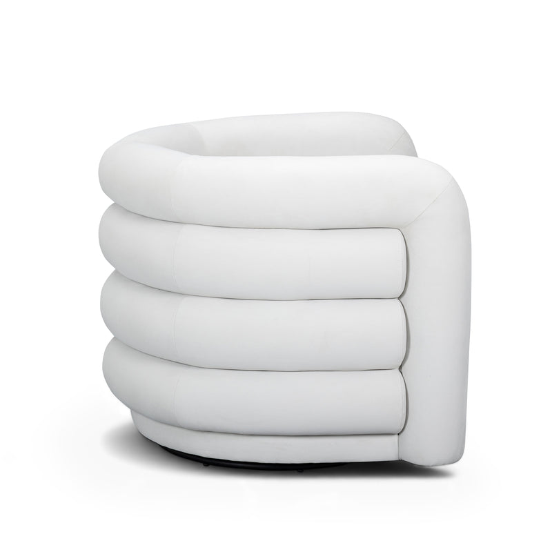 Curves Performance Velvet Swivel Accent Chair-zoom-