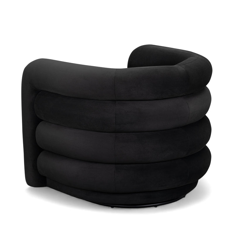 Curves Performance Velvet Swivel Accent Chair-zoom-