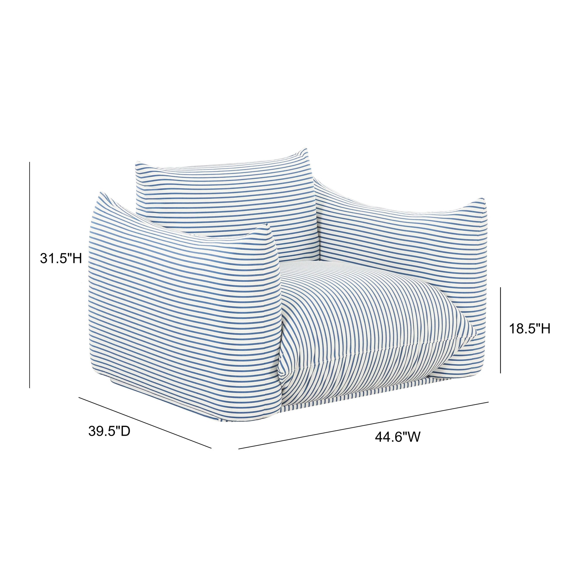 Saint Tropez Stuffed Indoor/Outdoor Armchair
