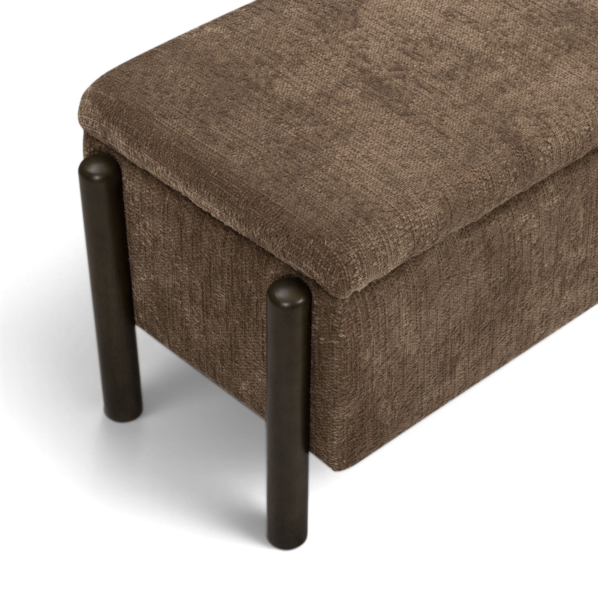 Abby 52" Nubby Fabric Storage Bench