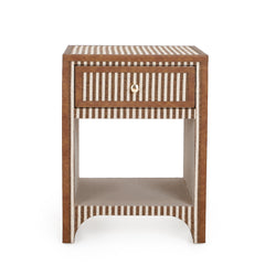Cotton Jute 1-Drawer Contract-Grade Nightstand / Brown