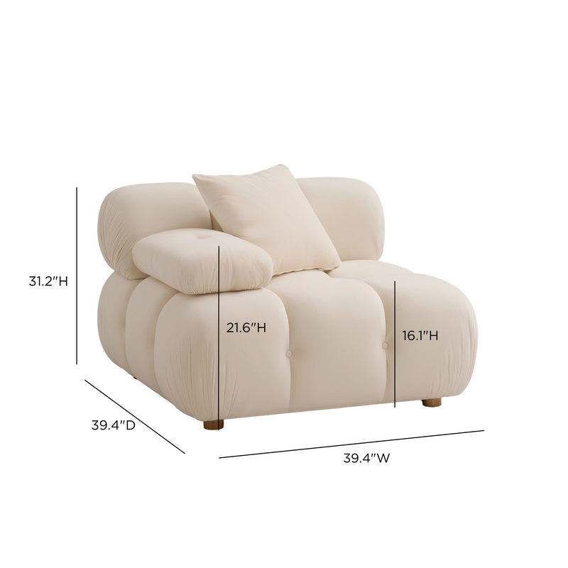 Calliope Performance Vegan Shearling Modular Corner Chair-zoom-