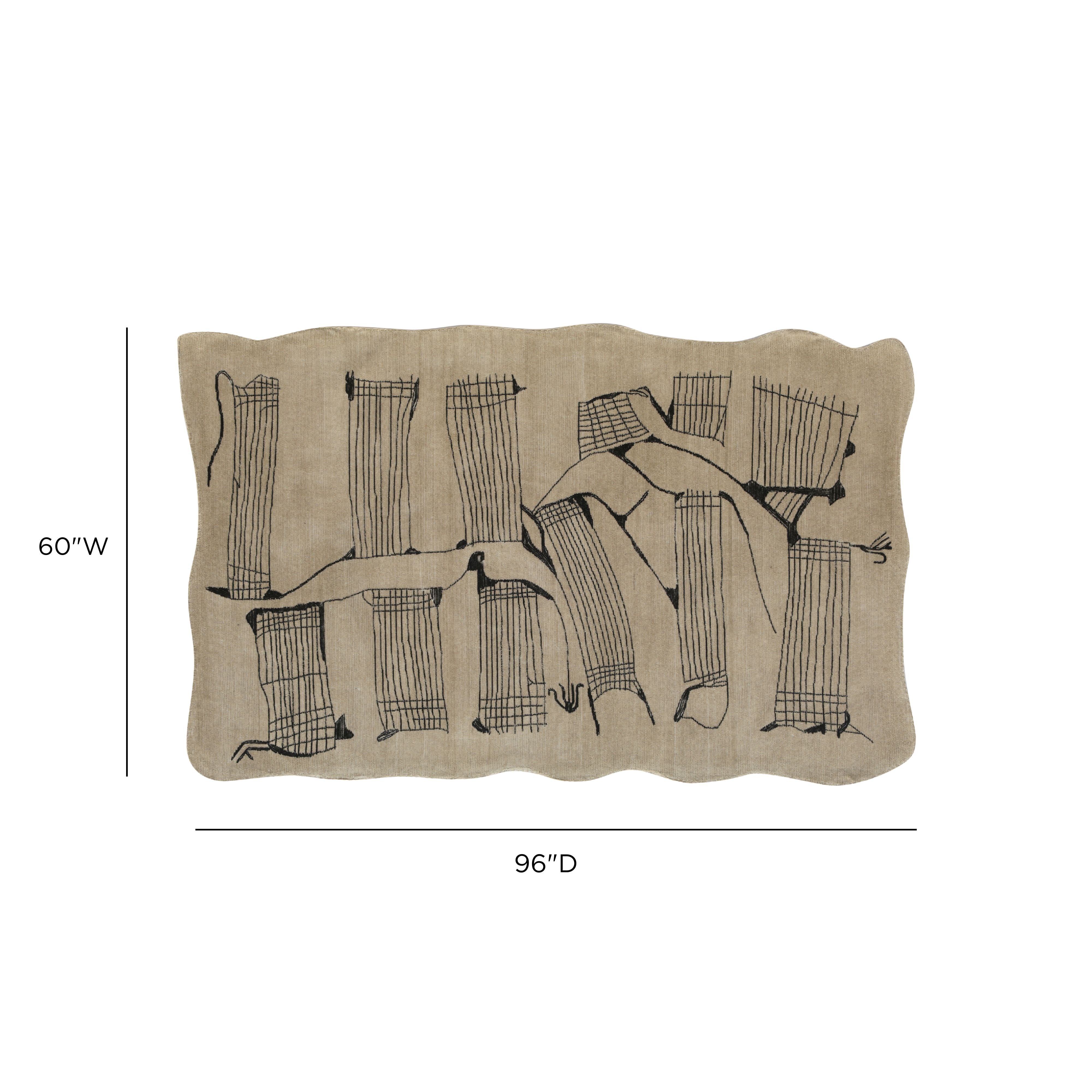 Mezzo Natural Hand Tufted Wool Area Rug 5'X8'