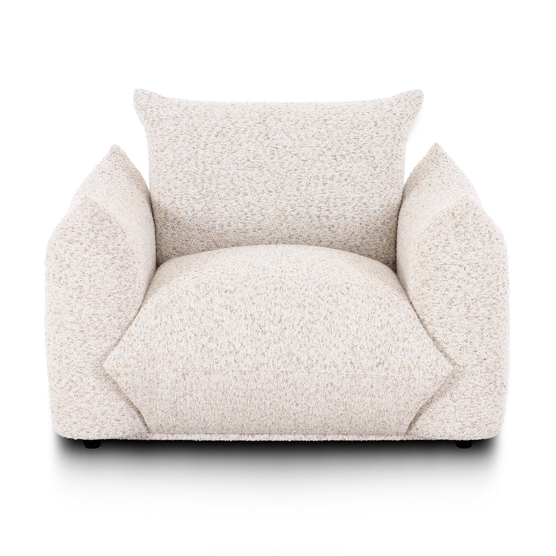 Saint Tropez Nubby Fabric Armchair in Sand-zoom-