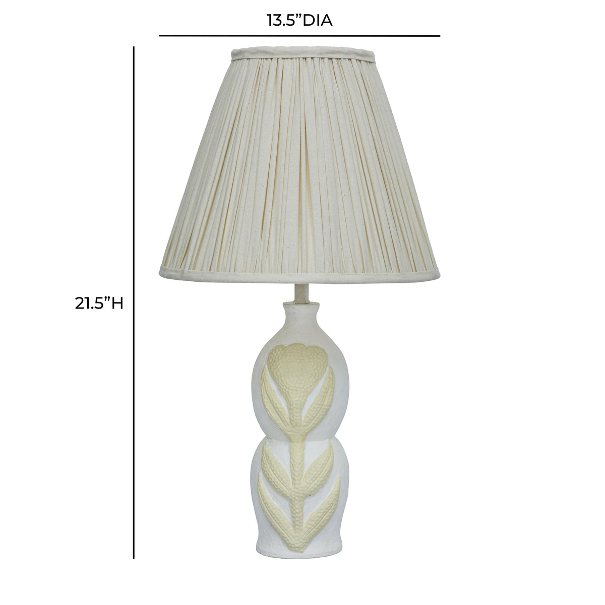 Edith Curved Papier Mache Flower Pleated Table Lamp