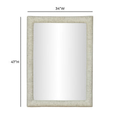 Orpheus 34"X47" Ribbed Faux Stone Rectangular Wall Mirror