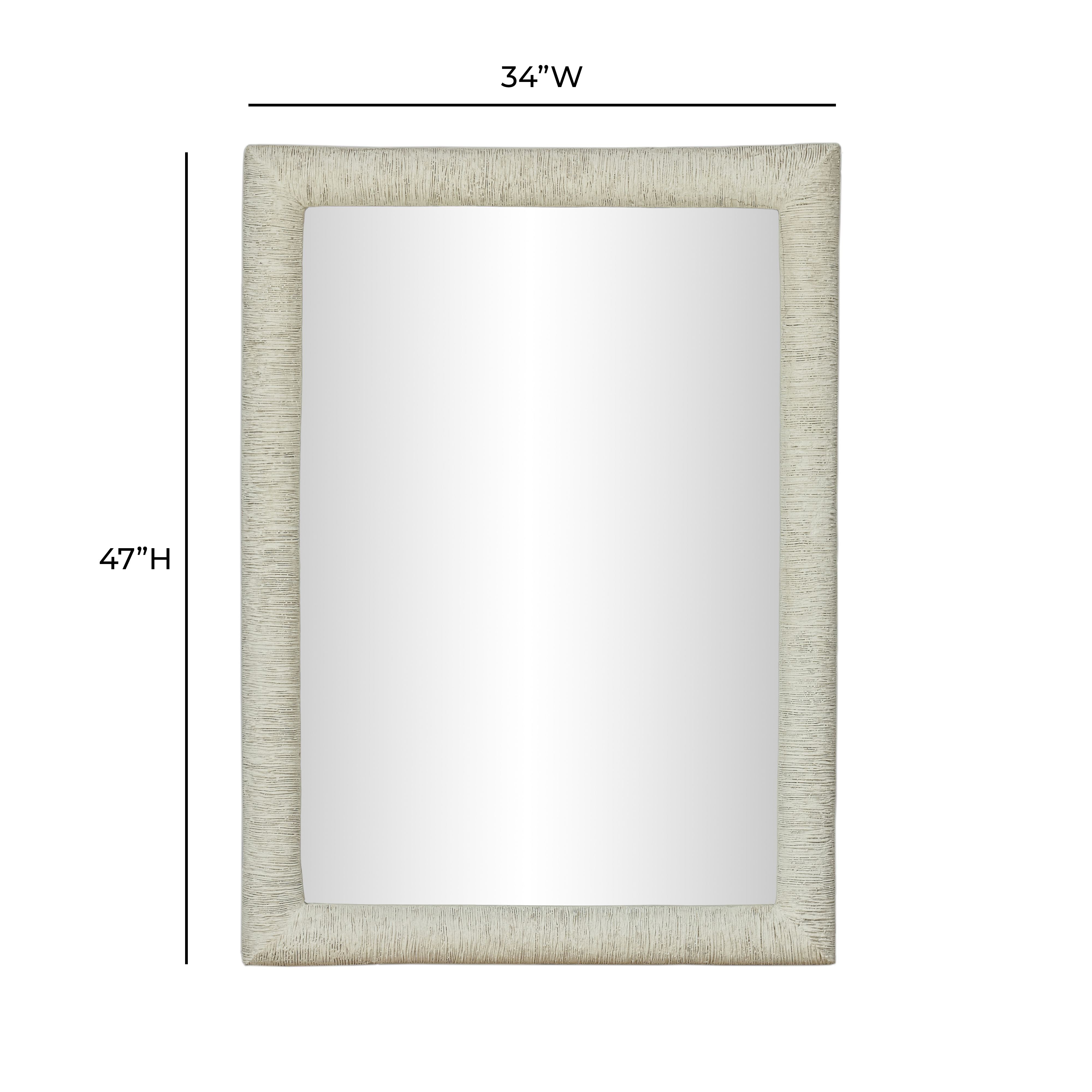 Orpheus 34"X47" Ribbed Faux Stone Rectangular Wall Mirror