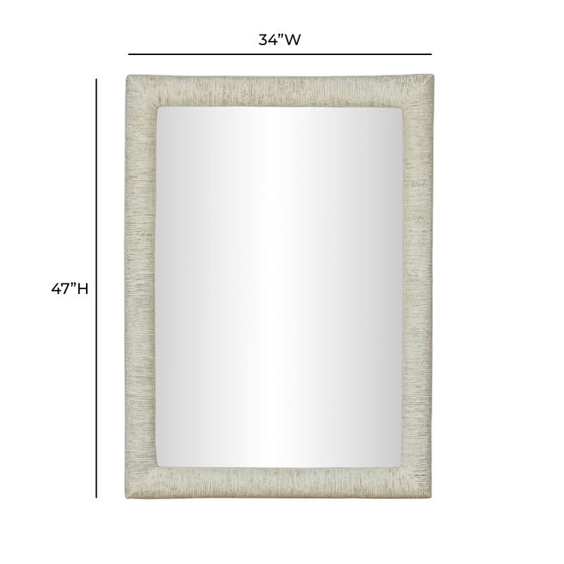 Orpheus 34"X47" Ribbed Faux Stone Rectangular Wall Mirror-zoom-