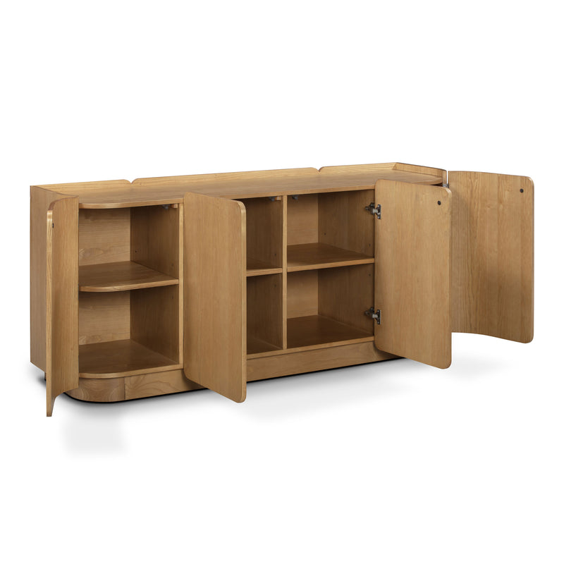 Moora 70" Natural Ash 4-Door Sideboard-zoom-