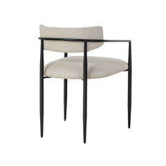 Forte Cream Linen Forged Iron Dining Chair