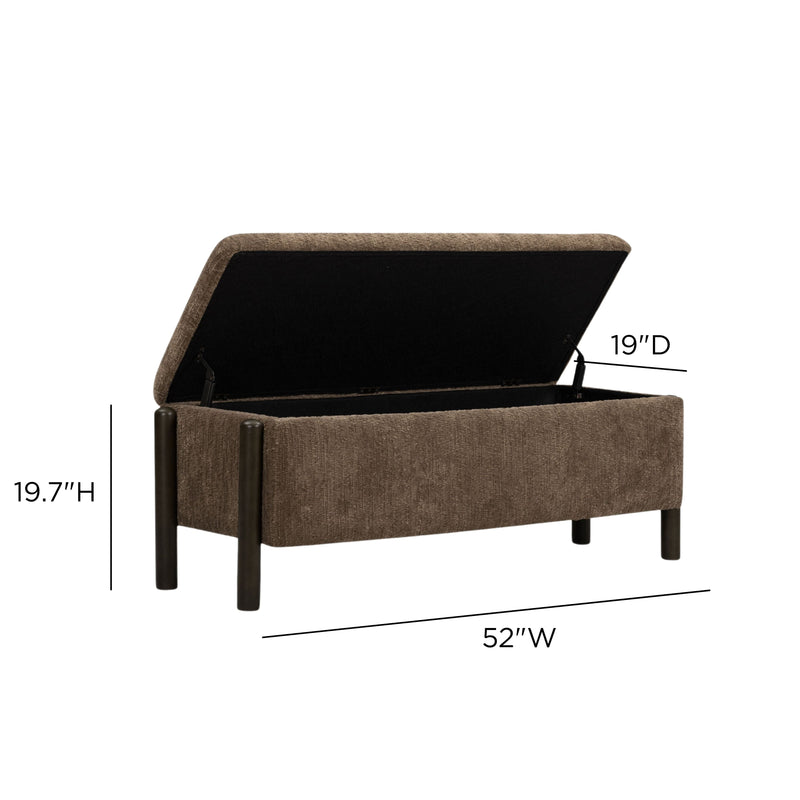 Abby 52" Nubby Fabric Storage Bench-zoom-