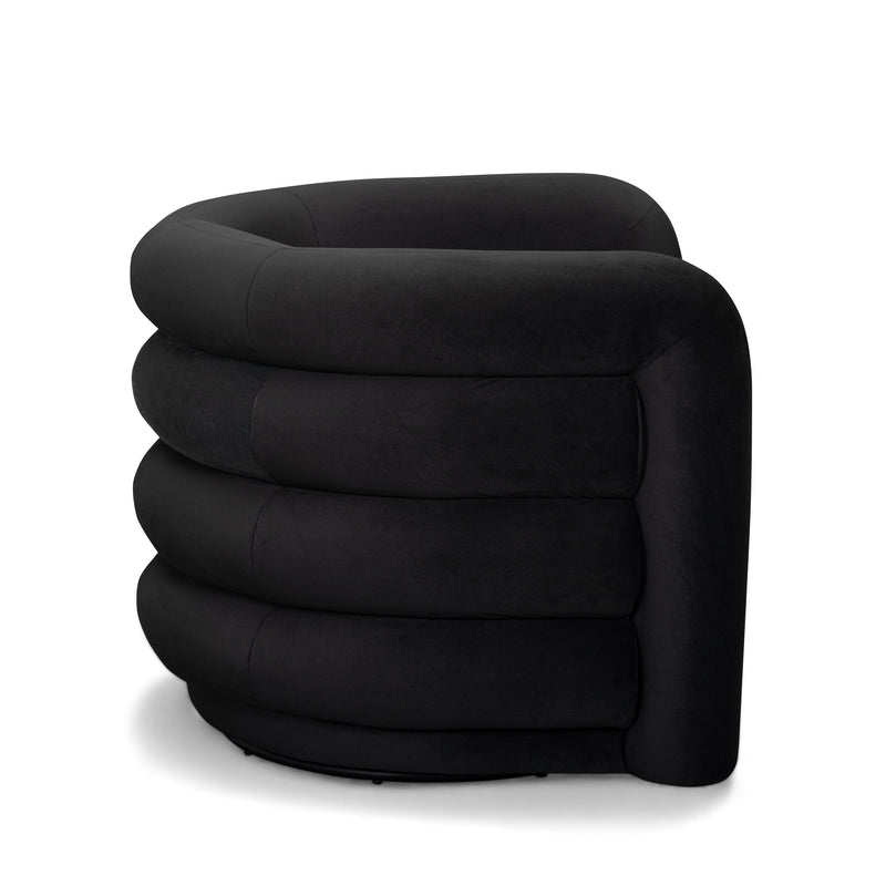 Curves Performance Velvet Swivel Accent Chair-zoom-