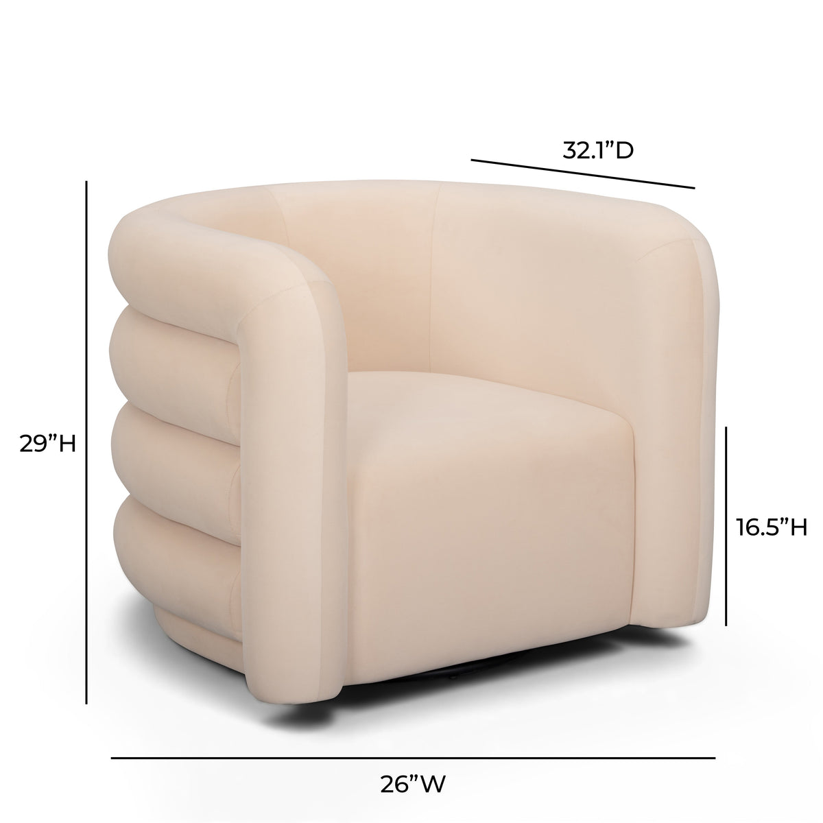 Curves Performance Velvet Swivel Accent Chair