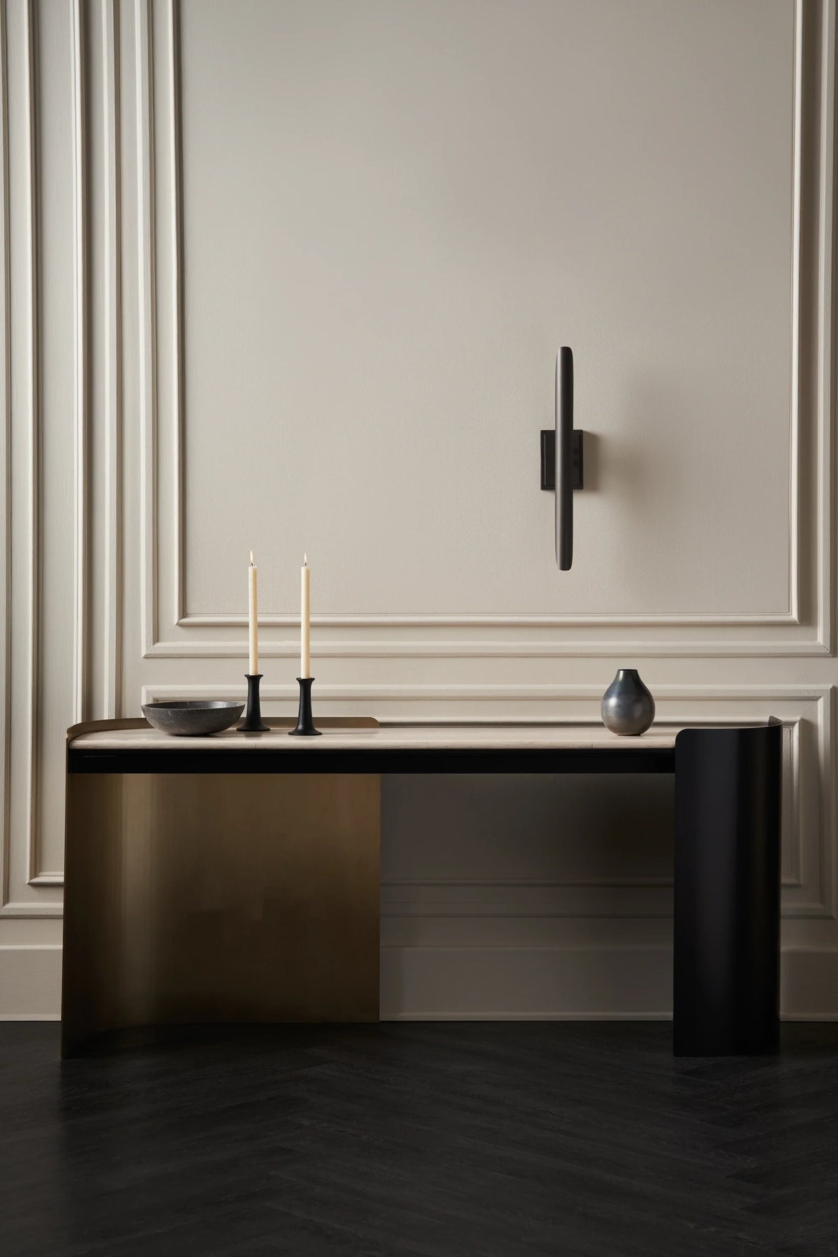 Caracole Movement Console Desk – room setting – Lusso Furniture Miami